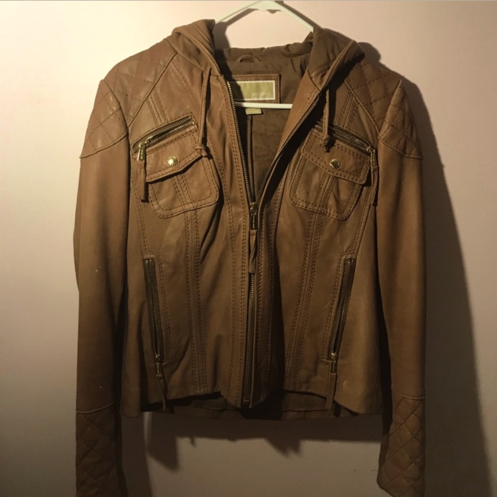 Michael Kors Tan Leather Jacket